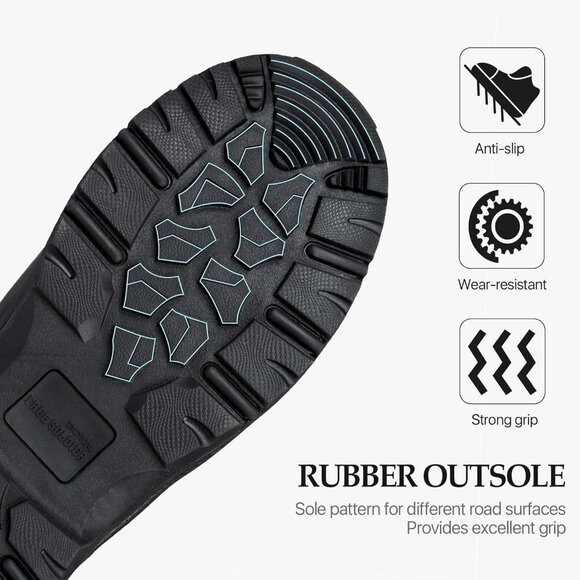 ⚡ Men's Bright Black Combat Suede Leather Lightweight Military Work Desert Boot - Picture 3 of 7